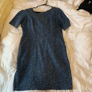 Lands End baby blue Polka Dot dress